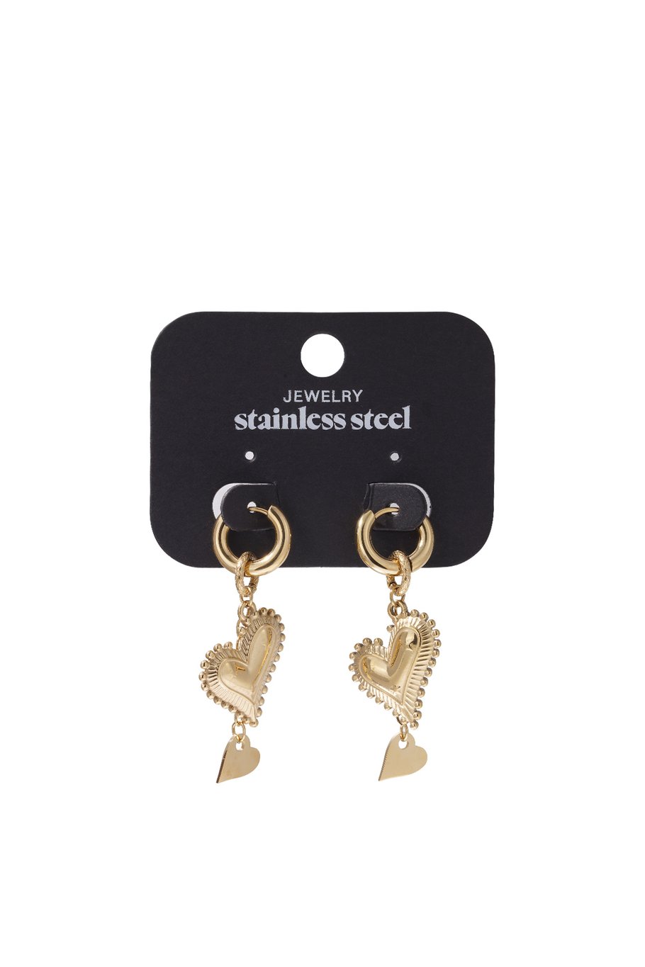 Boucles d&#39;oreilles pendantes en acier inoxydable, style cœur, décontractées, simples et quotidiennes, bijoux pour femmes Image4