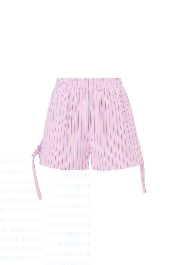 Pinstripe Short With Laces - Pink