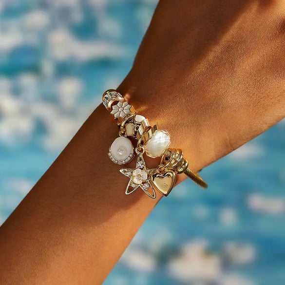 1 Piece Delicate Star Stainless Steel Gold Color Women's Cuff Bracelets