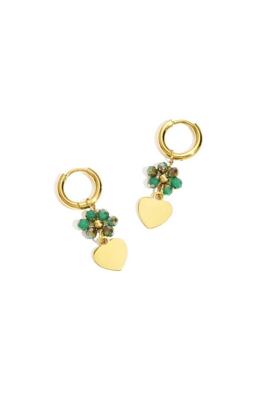 Orecchini pendenti in acciaio inossidabile, stile casual, semplici, da donna, serie "Fiore" h5Immagine2