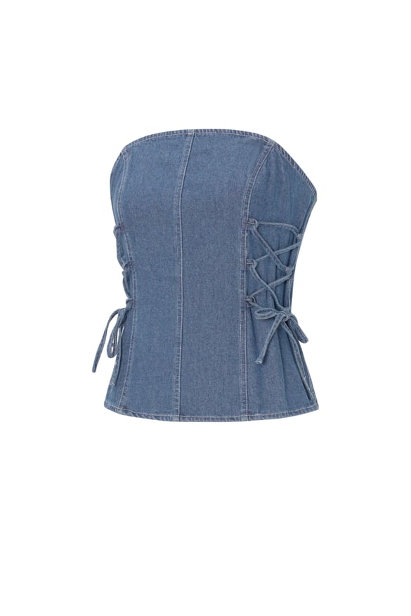 Jeans-Tube-Top mit Spitze 2