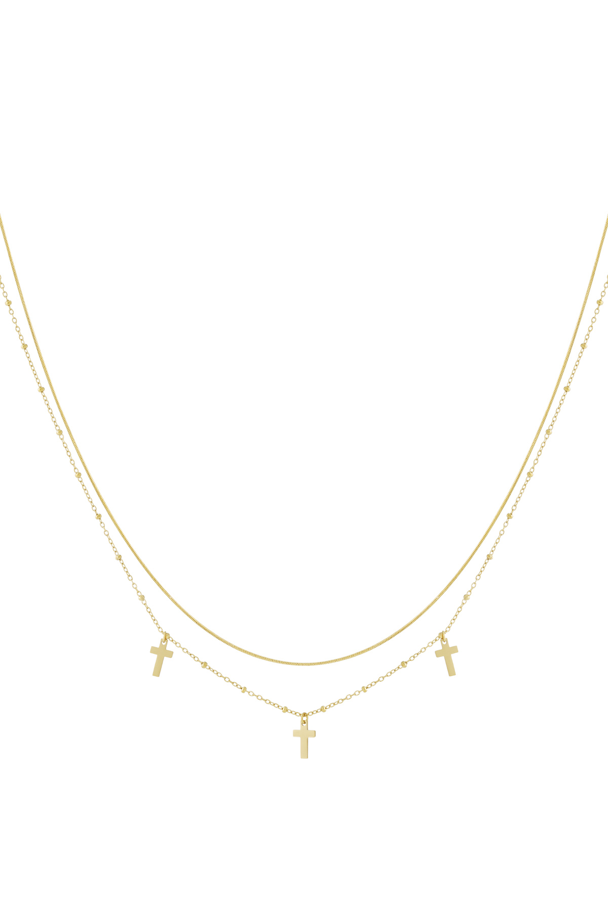 304S.steel Layered Necklaces Cross Casual Daily Simple Series Women's jewelry