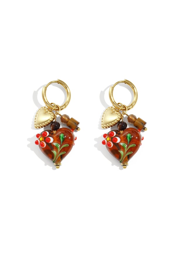 Boucles d&#39;oreilles pendantes en acier inoxydable, style cœur, décontractées, simples et quotidiennes, bijoux pour femmes 2