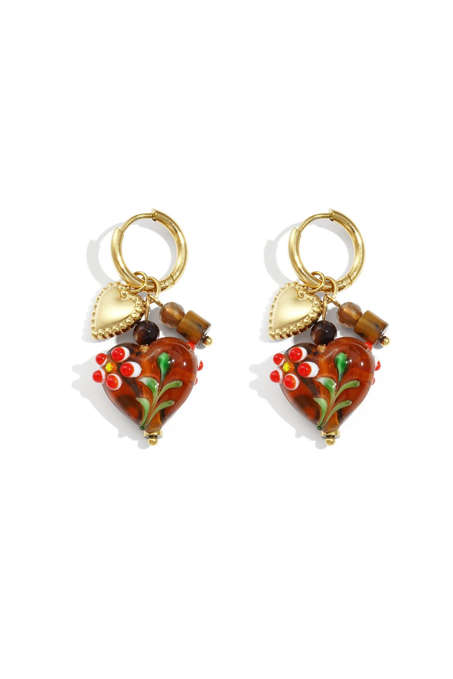 Boucles d&#39;oreilles pendantes en acier inoxydable, style cœur, décontractées, simples et quotidiennes, bijoux pour femmes 
