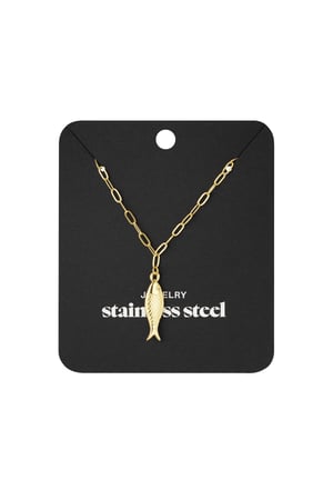 Fish charm necklace - Gold color h5 Picture3