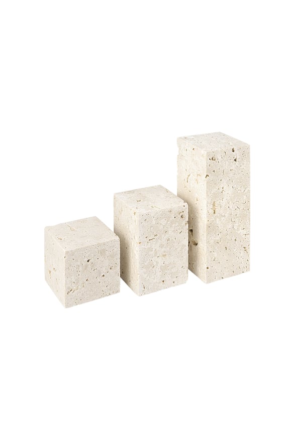 3 pieces stone display small - Off white 2
