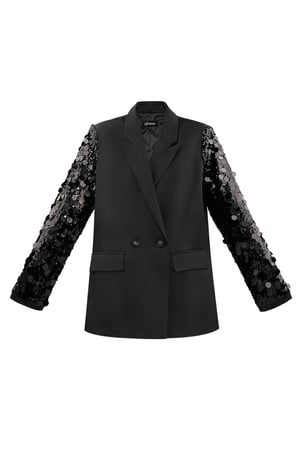 Statement-Blazer mit Pailletten - Schwarz h5 