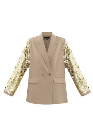 Sequin statement blazer - beige h5 