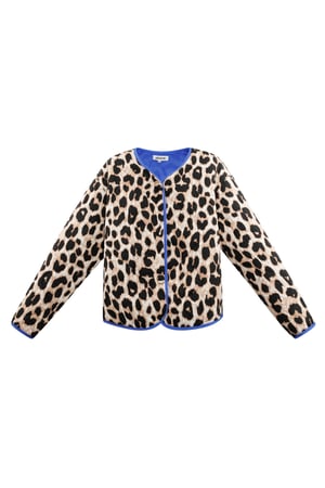 Jacket with leopard print - blue h5 