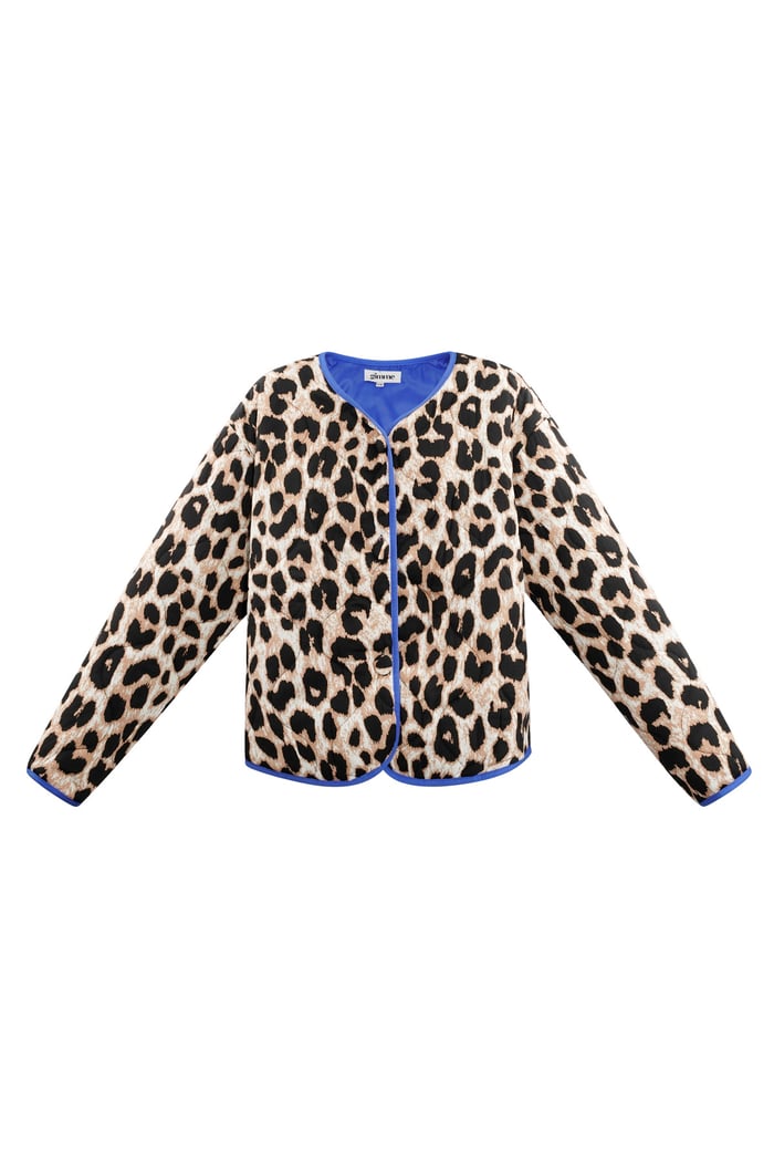 Jacket with leopard print - blue 