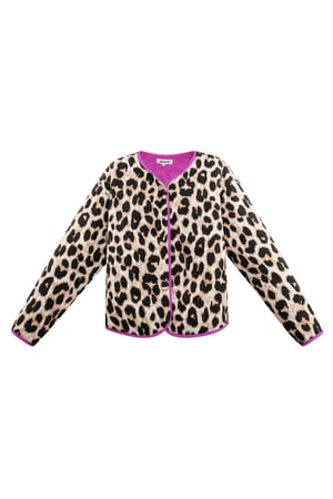 Jacket with leopard print - pink h5 