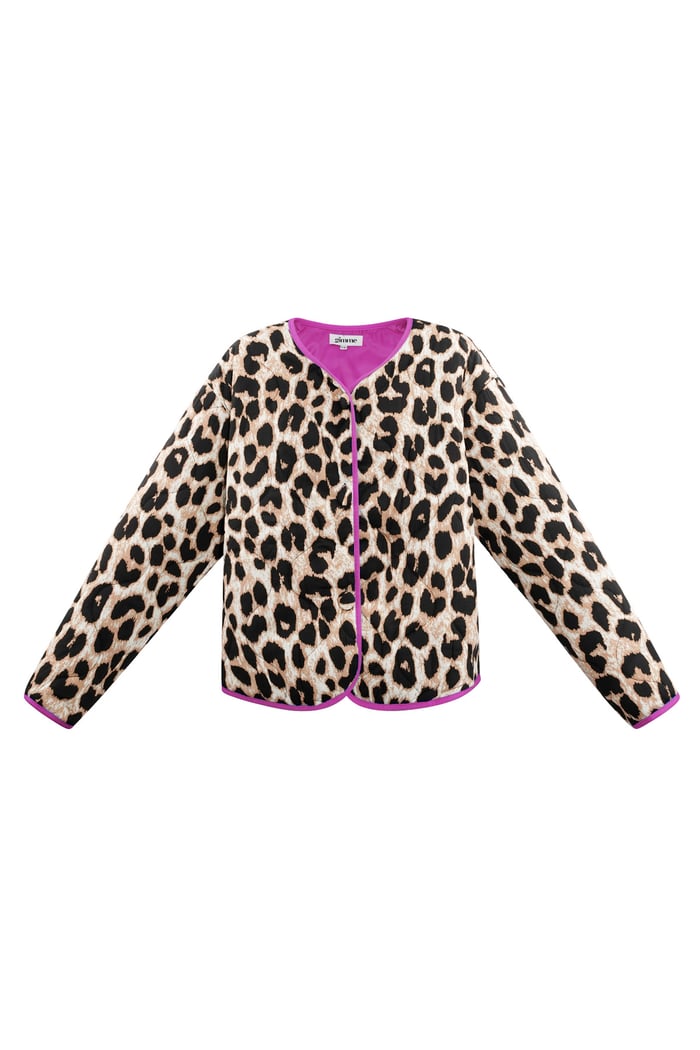 Jacket with leopard print - pink 