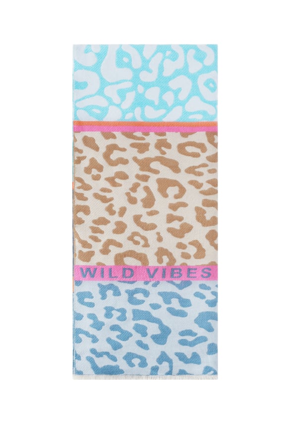 Striking scarf with prints and text 2