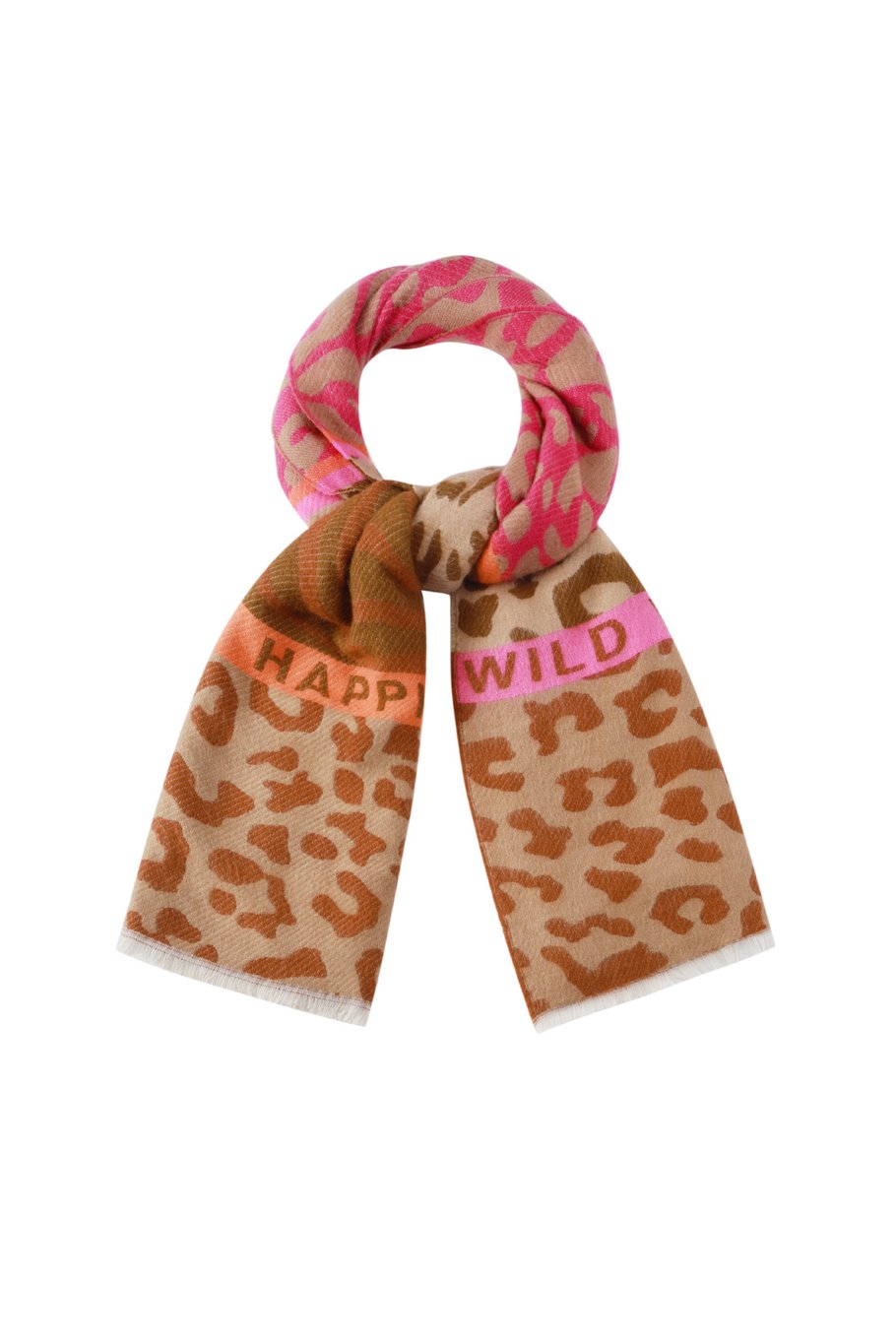 Striking scarf with prints and text Picture2