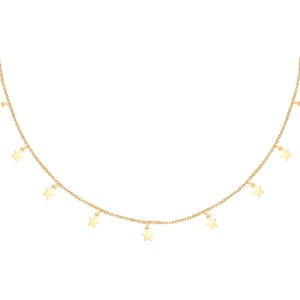 Collana Stelle Galleggianti Colore Oro Acciaio Inossidabile h5 