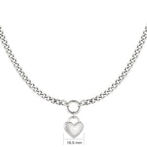 Collana Un Cuore Pieno D'Amore Colore Argento Acciaio Inossidabile h5 Immagine3