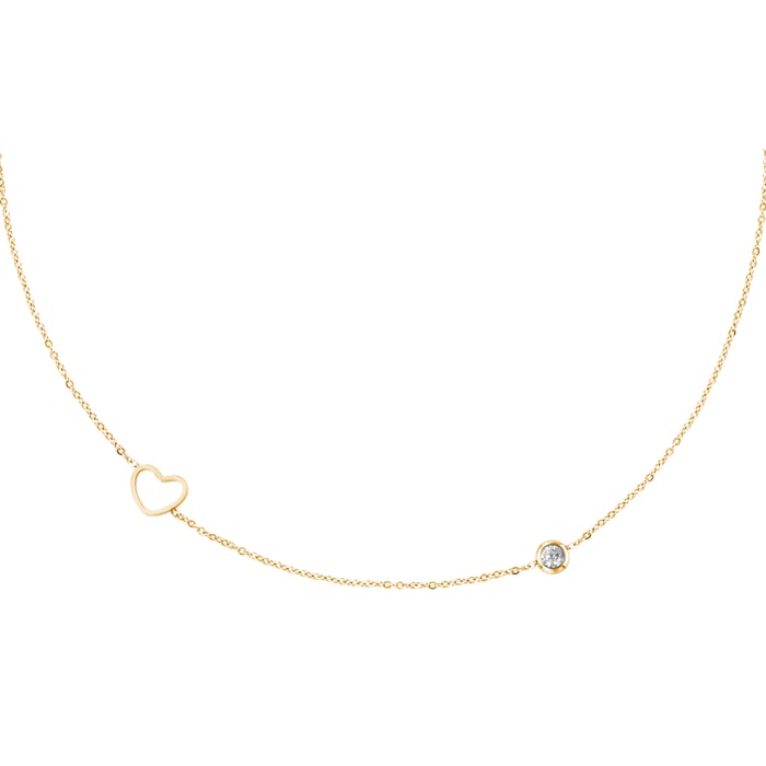 Birthstone necklace January Gold color 