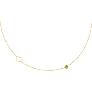 Collana con pietra portafortuna gennaio Colore oro h5 