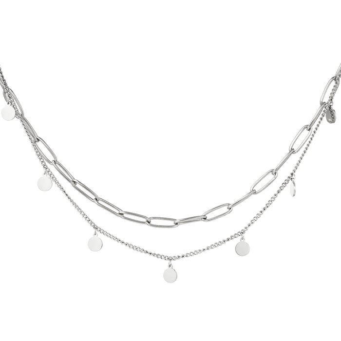 Collier chaîne cercle couleur argent 