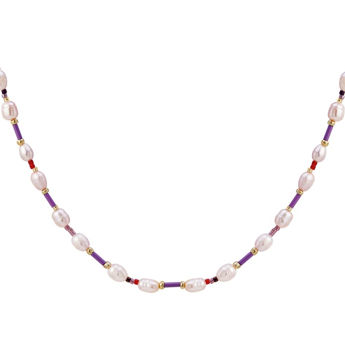 Collana multi-perla - multicolore 