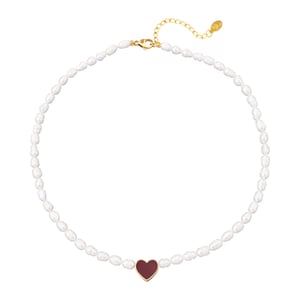 Collana perle con cuore h5 