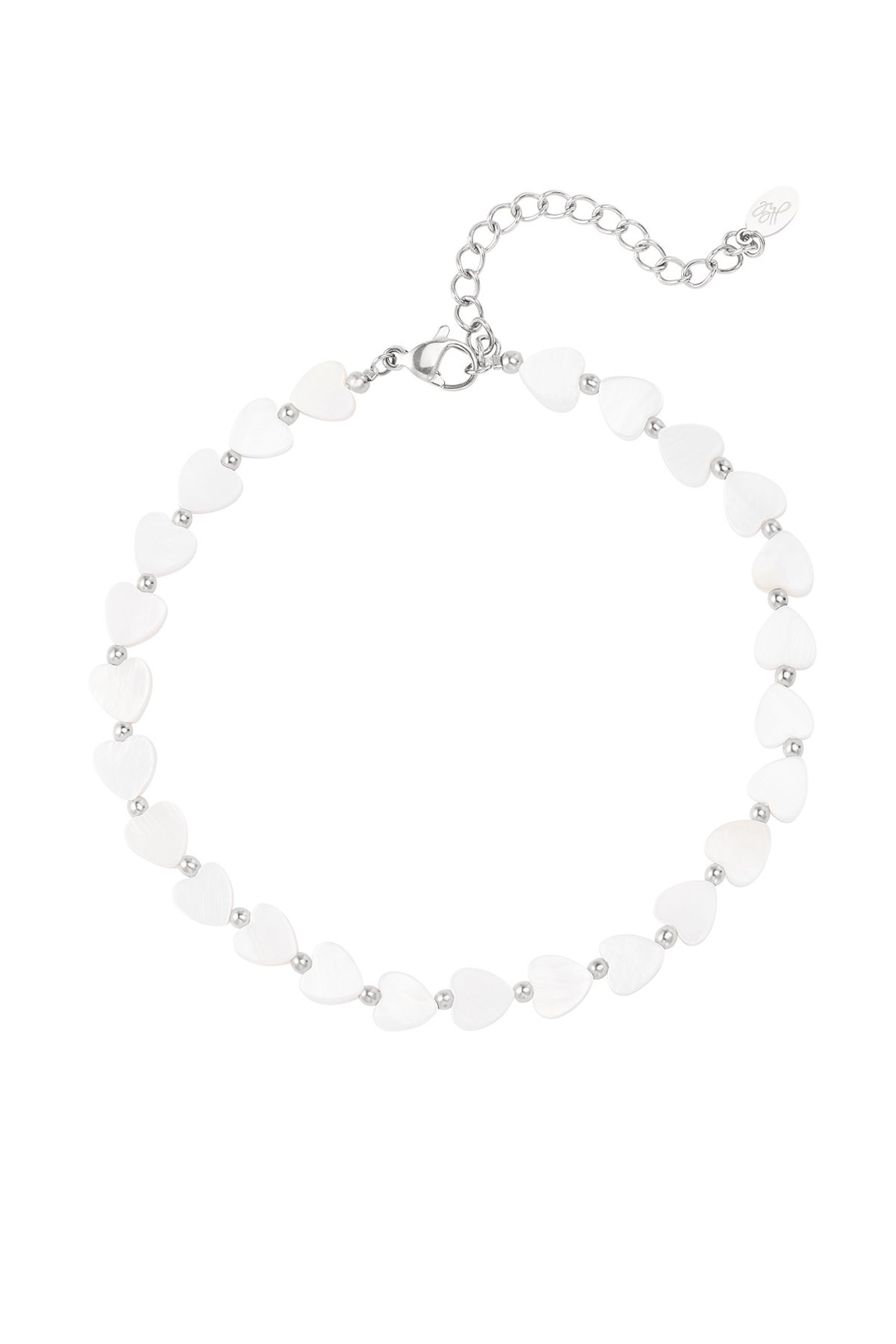 Heart anklet - Beach collection White Gold Color Sea Shells 