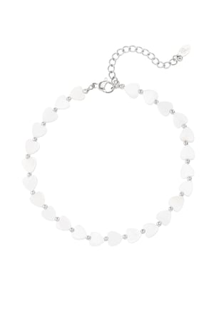 Anklet hearts shell - Silver Color color h5 