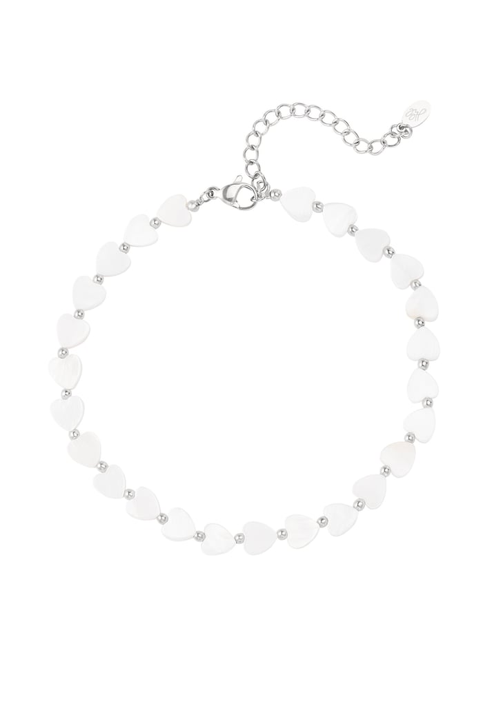 Anklet hearts shell - Silver Color color 