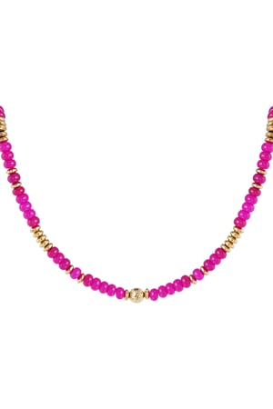 Necklace colorful stones - fuchsia Stone h5 