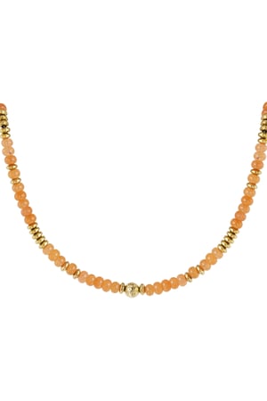 Necklace colorful stones - orange & Gold color Stone h5 