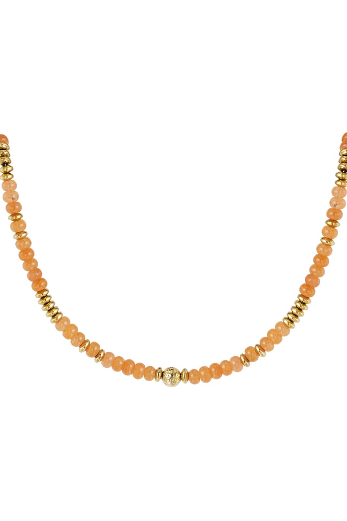 Necklace colorful stones - orange & Gold color Stone 