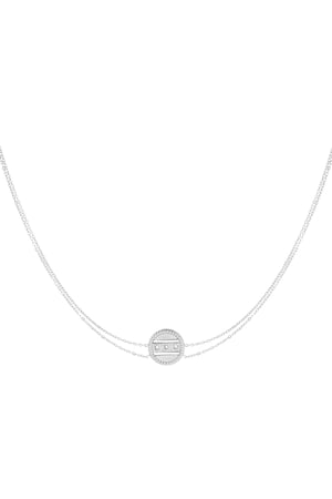 Double necklace with coin - silver color Stainless Steel h5 