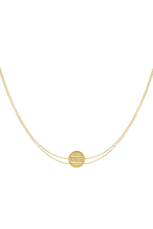 Double necklace with coin - Gold Color Stainless Steel h5 