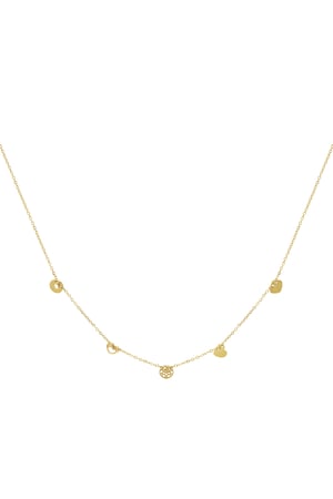 Necklace with charms - Gold Color Stainless Steel h5 