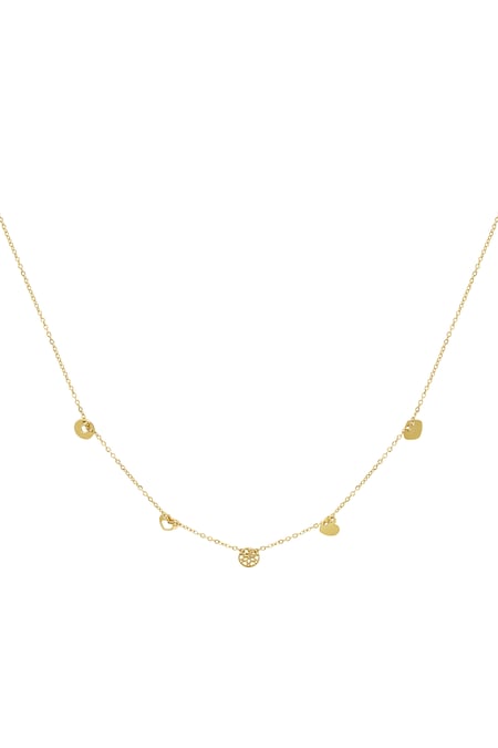 Necklace with charms - Gold Color Stainless Steel