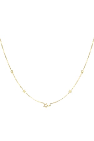 Necklace stainless steel stars - Gold color h5 