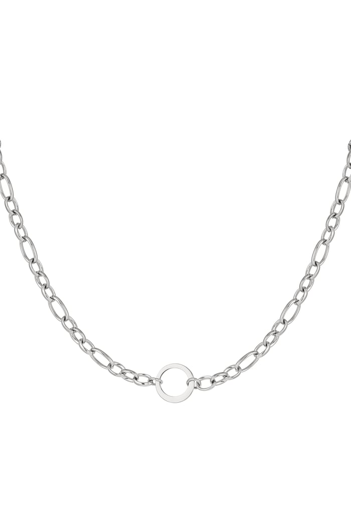 Link chain round - silver color Stainless Steel 