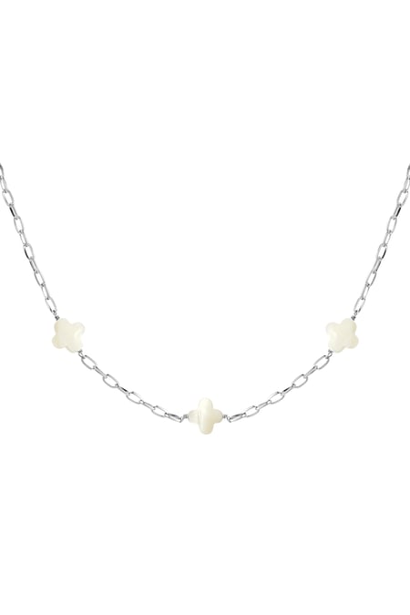 Necklace seashell clovers - Silver Color Stainless Steel 2