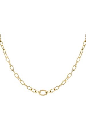 Link chain with structure - Gold Color Stainless Steel h5 