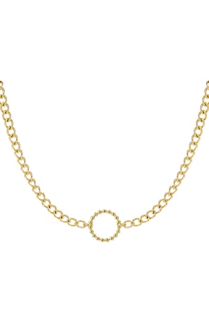 Link chain with circle - Gold Color stainless steel h5 