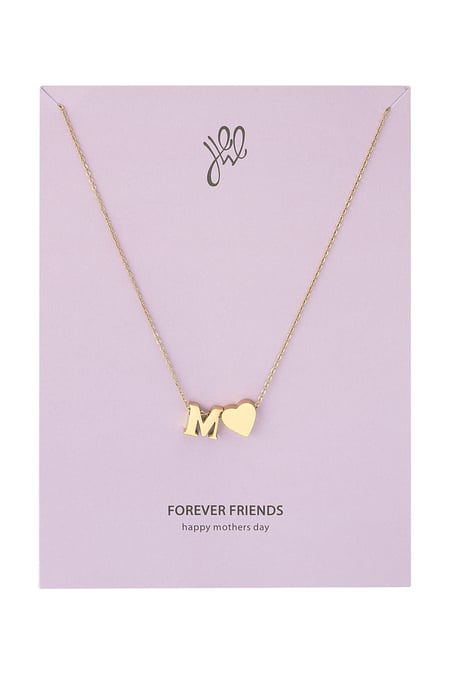 Necklace M - mother's day - Gold Color Stainless Steel