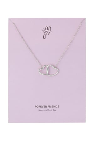 Necklace connected hearts - mother's day - silver color Stainless Steel h5 