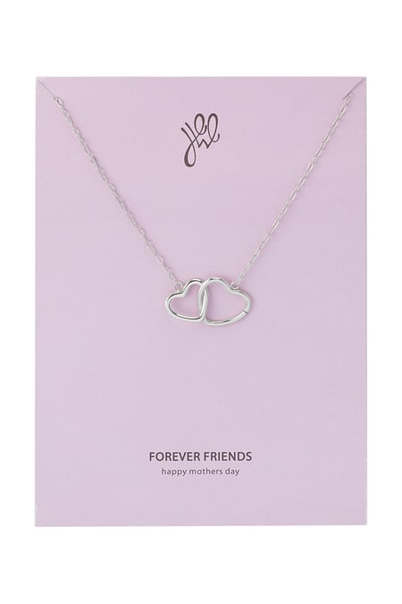 Necklace connected hearts - mother's day - silver color Stainless Steel