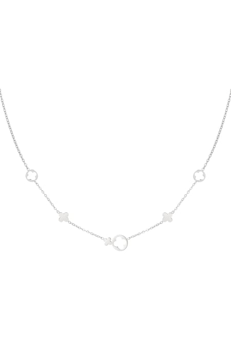 Collier breloques trèfle - Couleur argent