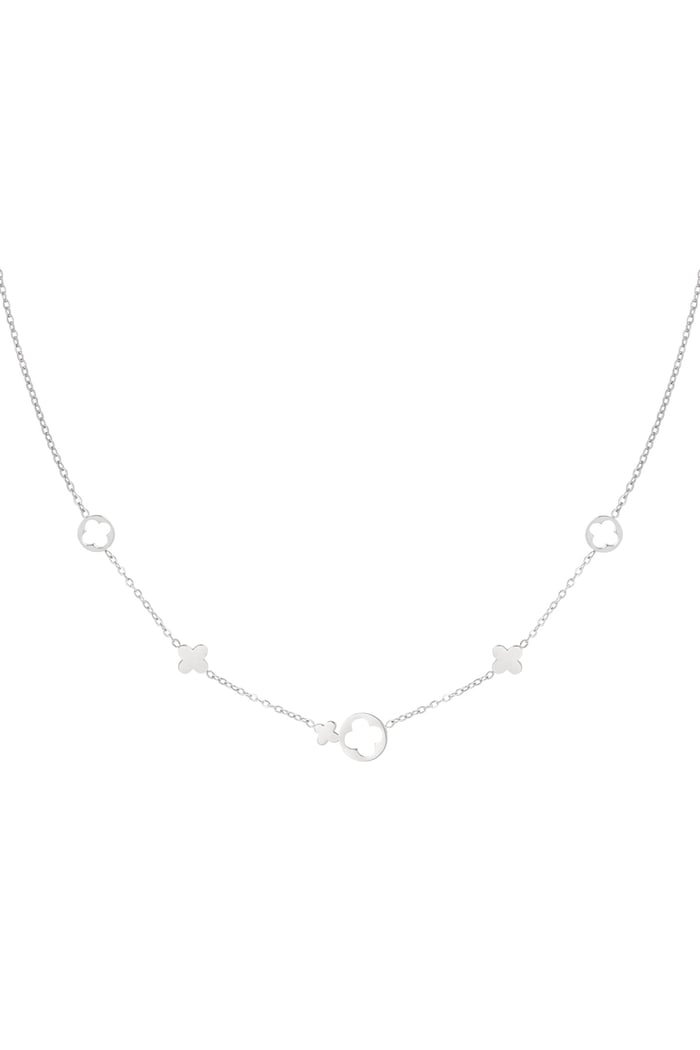 Necklace clover charms - Silver Color color 