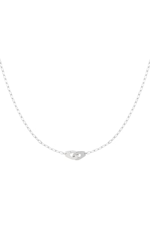 Link chain connected charm - Silver Color color h5 