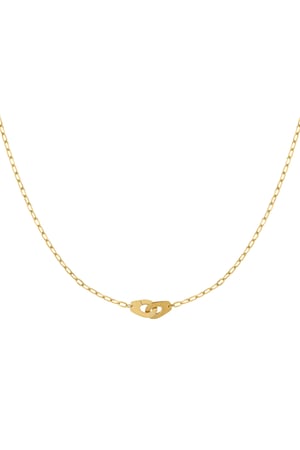 Link chain connected charm - Gold color h5 