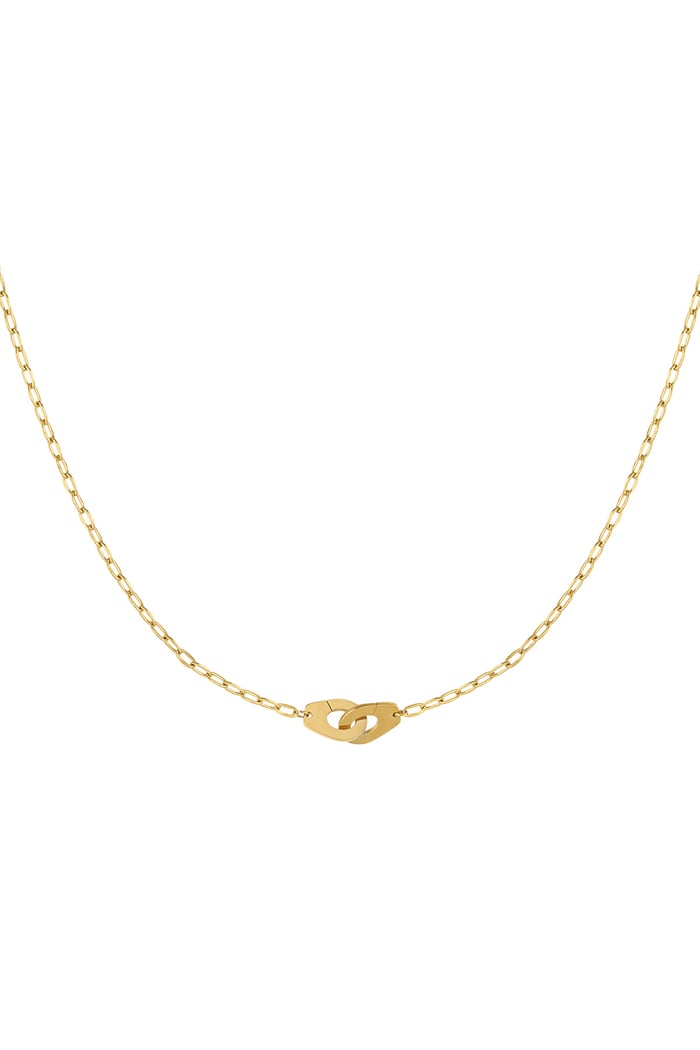 Link chain connected charm - Gold color 