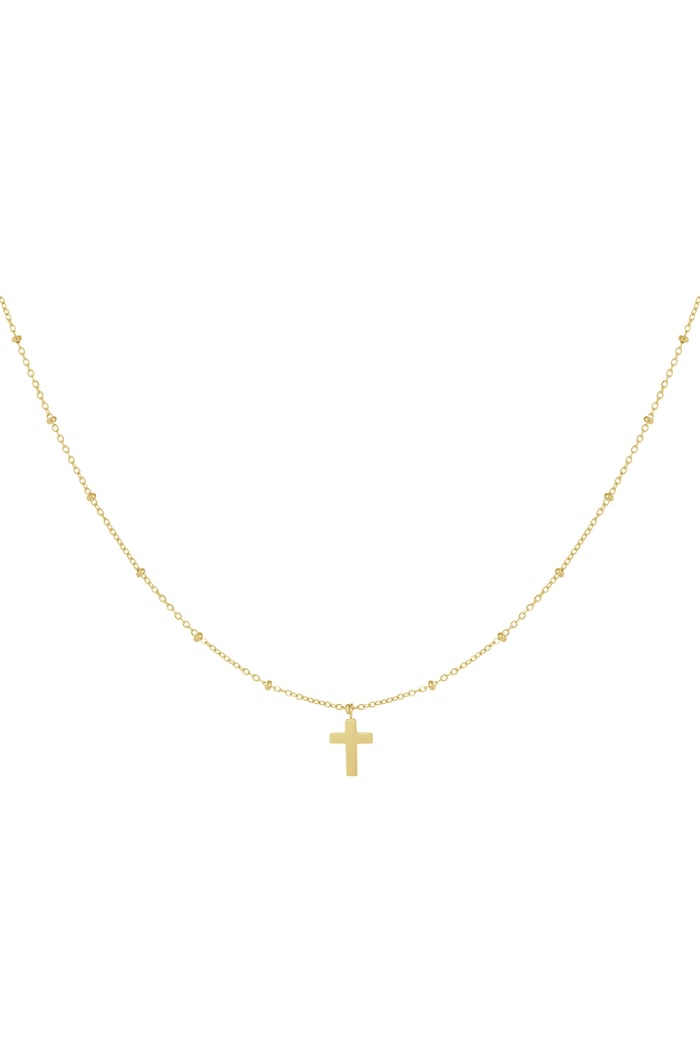 Necklace cross - Gold Color Stainless Steel 