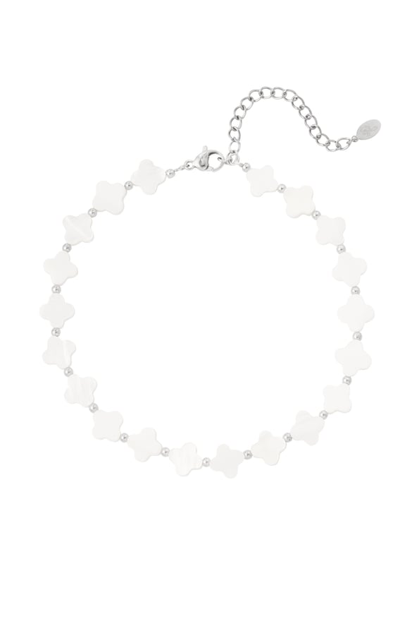 Anklet clovers white - Silver Color color 2